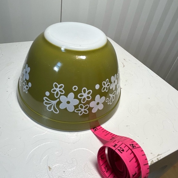 PYREX 401 (1.5 pint) green white Spring Blossom Crazy Daisy #2 (2 available) - Picture 8 of 10